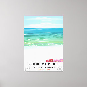 Toile Godrevy Beach St Ives Bay, Cornouailles poster voy