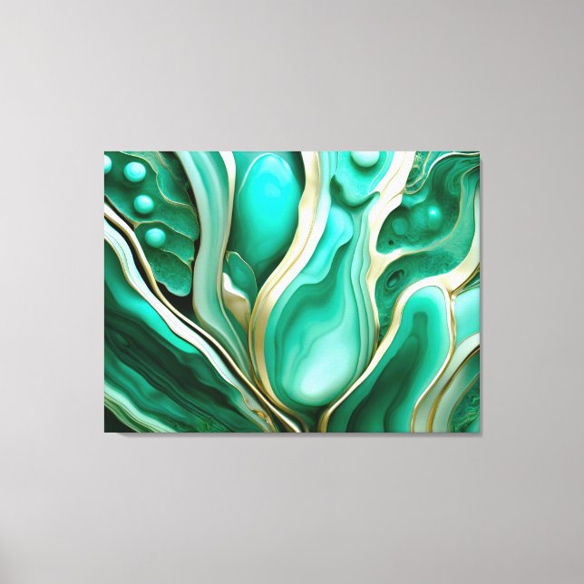 Toile Gold Adern : Hommage numérique aux minéraux verts (Recto)