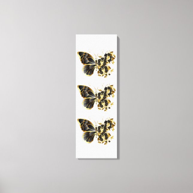 Toile Gold flower Butterfly with Black Orchid (Recto)