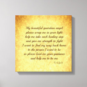 Toile Gold inspiré Angel récupération poème art