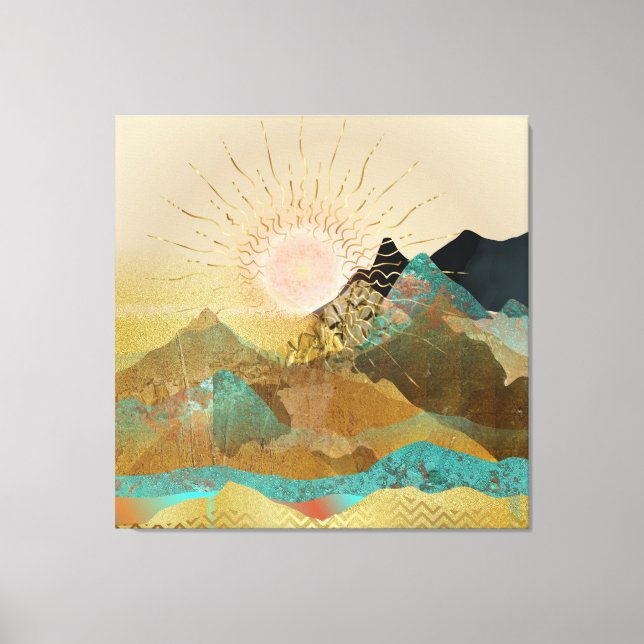 Toile Gold Metallic Mountain Vista Paysage (Recto)