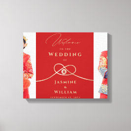 Toile Gold noeud double bonheur Mariage chinois Photo
