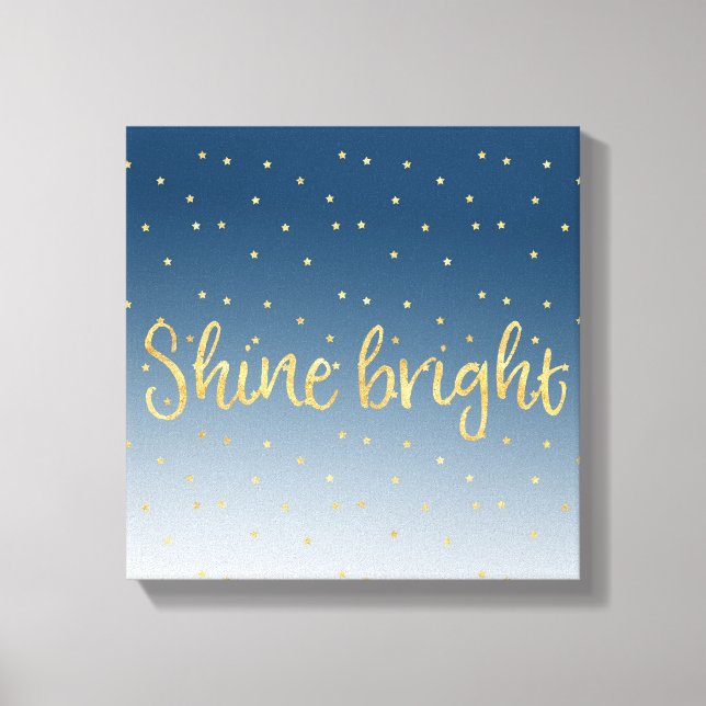 Toile Gold Stars Sky Shine Bright (Recto)
