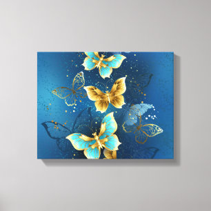 Toile Golden butterflies