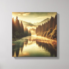 Toile Golden Hour in Vintage Autumn Forest Canvas