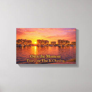 Toile Golden Hour Waterfront Cityscape Print | Sunset Ma