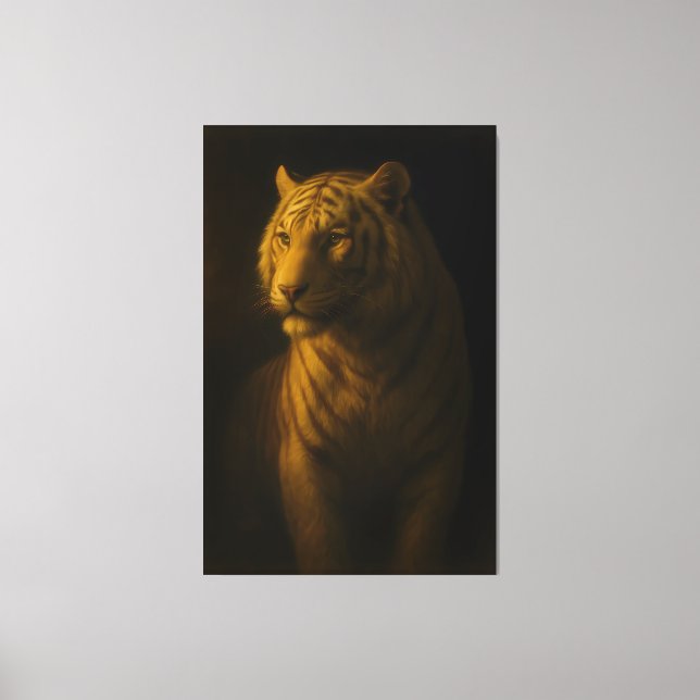 Toile Golden Light White Tiger – Fine Art Portrait (Recto)