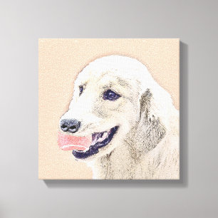 Toile Golden Retriever avec Tennis Ball Peinture Chien A