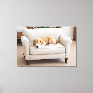 Toile Golden Retriever Chiot dormir