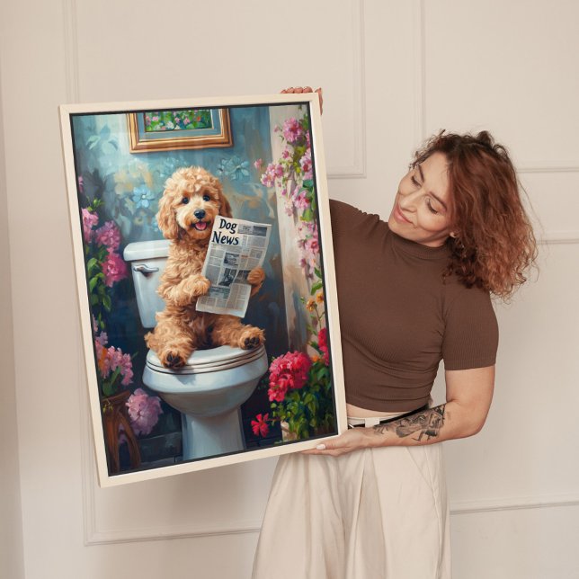 Toile Goldendoodle Art Humour salle de bain (Créateur téléchargé)