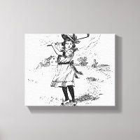 Golf Girl Golfing Art Vintage