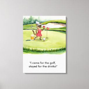 Toile Golfeur sur le green pour les amateurs de chat sia