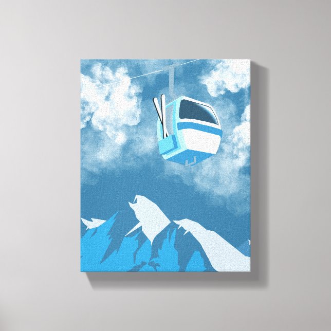 Toile Gondola | Ski Mountain Winter Painting (Recto)