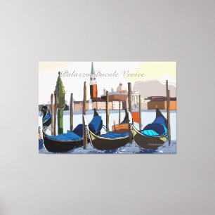 Toile Gondoles vénitiennes au Palais des Doges Venise