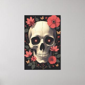 Toile Gothic Floral Skull - Stylized Skull