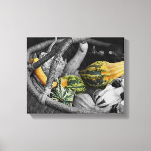Toile Gourds fantaisie En Panier En Osier Couleur Partie