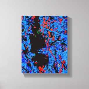 Toile Goutte abstraite bleu rouge de la mort