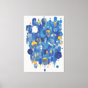 Toile Gouttelette de peinture aquarelle bleu marine cont