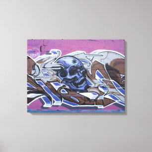 Toile Graffiti à tête bleue