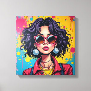 Toile Graffiti Chic Girl Canvas Mur Art pour Salle de do