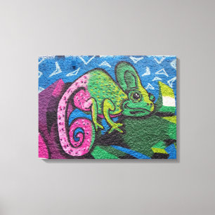 Toile Graffiti coloré Chameleon