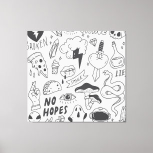Toile Graffiti mignon : Doodle Art Set.