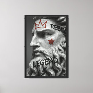 Toile Graffiti Rebel King Bust avec la Couronne