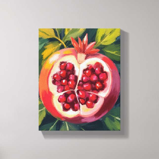 Toile Graines de grenade | Peinture de fruits (Recto)