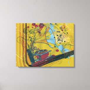 Toile Gramophone rétro poster d'impression