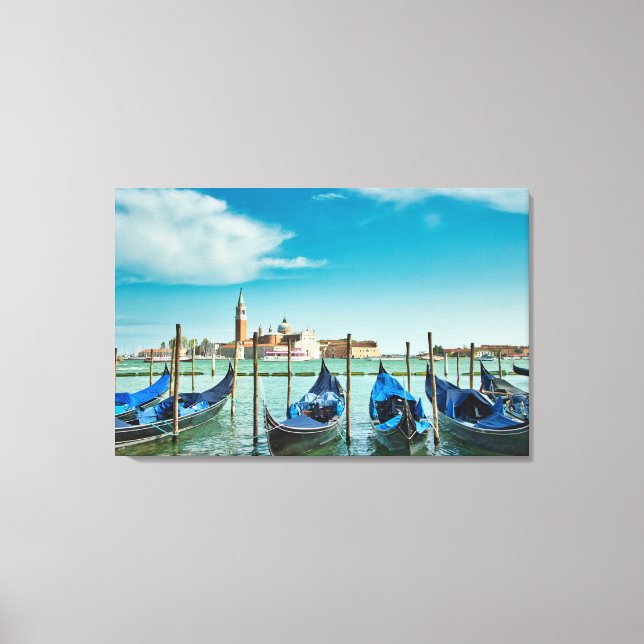 Toile Grand Canal de Venise avec des gondoles emblématiq (Recto)