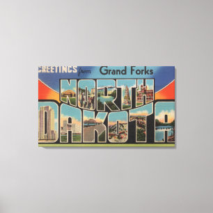 Toile Grand Forks, le Dakota du Nord - grande lettre