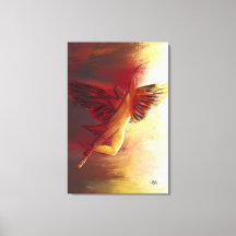 Grand Mur chrétien Art Angel No 1 en rouge
