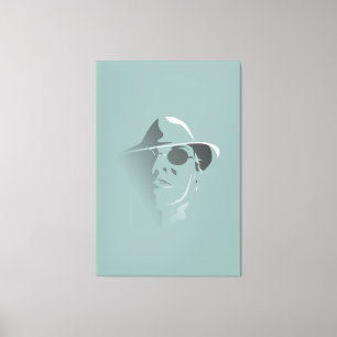 Toile Grand noir&blanc Retro Face Monochrome Dessin