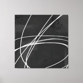 Toile Grand noir noir blanc moderne minimaliste Abstrait