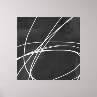 Toile Grand noir noir blanc moderne minimaliste Abstrait