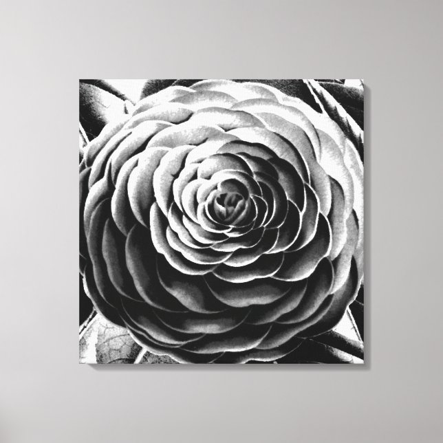 Toile Grande Camellia, noire, blanche et grise / gris (Recto)