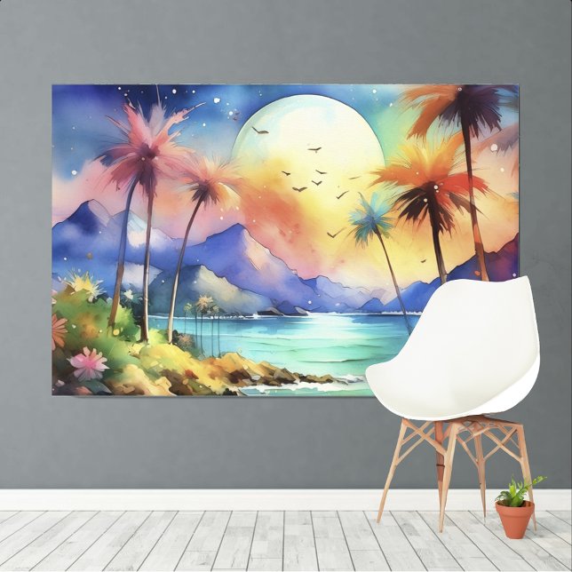 Toile Grande lune Tropical XL art (Créateur téléchargé)