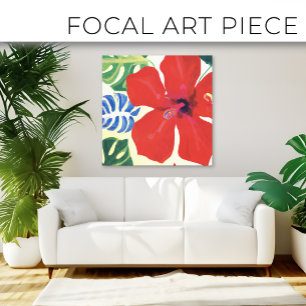 Toile Grande peinture rouge d'Hibiscus gras
