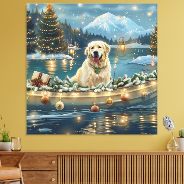 Toile Grande Pyrénées Noël Festive Voyage (Insitu(Salon))