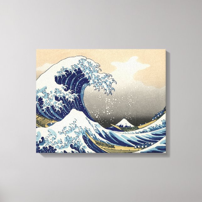 Toile Grande vague Kanagawa peinture japonaise (Recto)