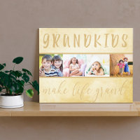 Grandkids Make Life Grand 4 Photo Collage Cream