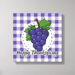 Toile Grape on Violet Plaid