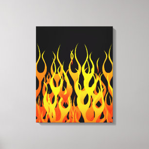 Toile Graphisme des flammes de course à chaud