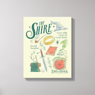 Toile Graphisme en collage aquarelle THE SHIRE™