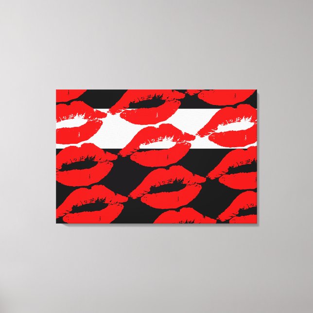 Toile Gras Bouche graphique Kiss Rouge Lipe Imprimer noi (Recto)