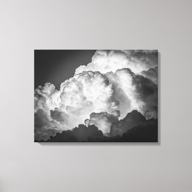 Toile Gras Clouds Fluffants Canvas Art Imprimer (Recto)