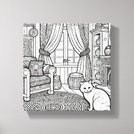 Toile Gras et facile Cat #2 Canvas Print