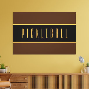 Toile Gras noir foncé Brown or PICKLEBALL bandes