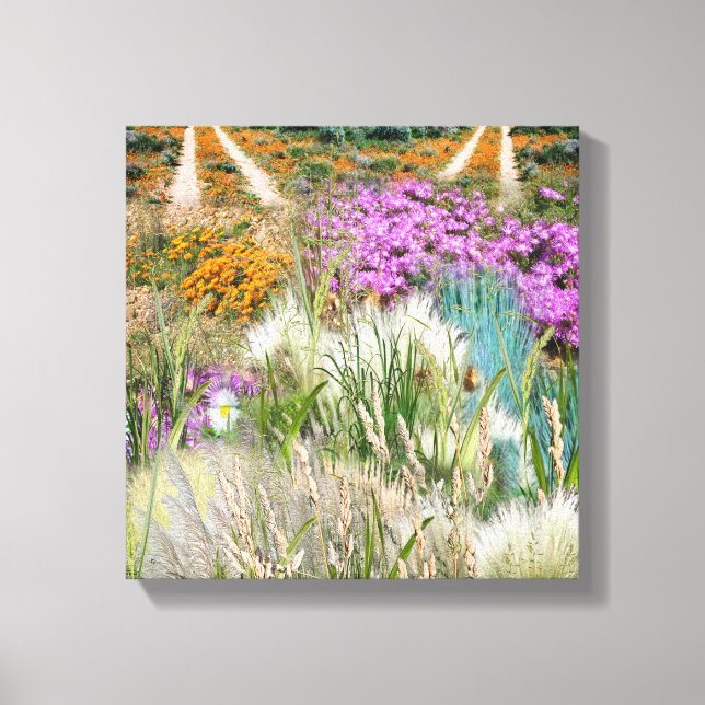 Toile Grasses et fleurs de printemps écologiques sauvage (Recto)