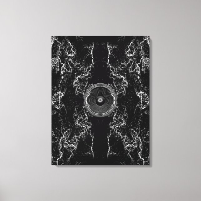 Toile Gravure de la zone du haut-parleur de musique noir (Recto)